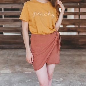 Tie Wrap Skirt - Burlwood
